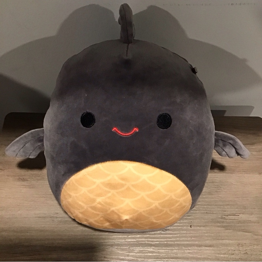 Squishmallow 8" Khalil The Black & Gold Karasu Koi Fish Plush Sealife Kawaii